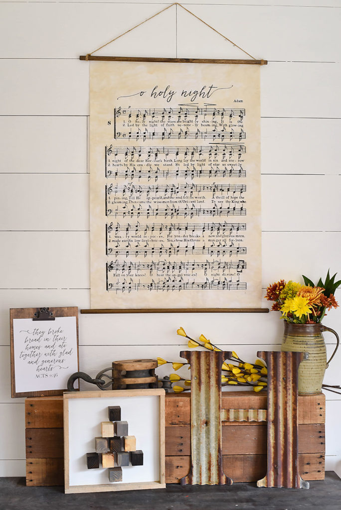 O Holy Night - Tea Stained Vintage Hanging Poster - Our Handcrafted Life