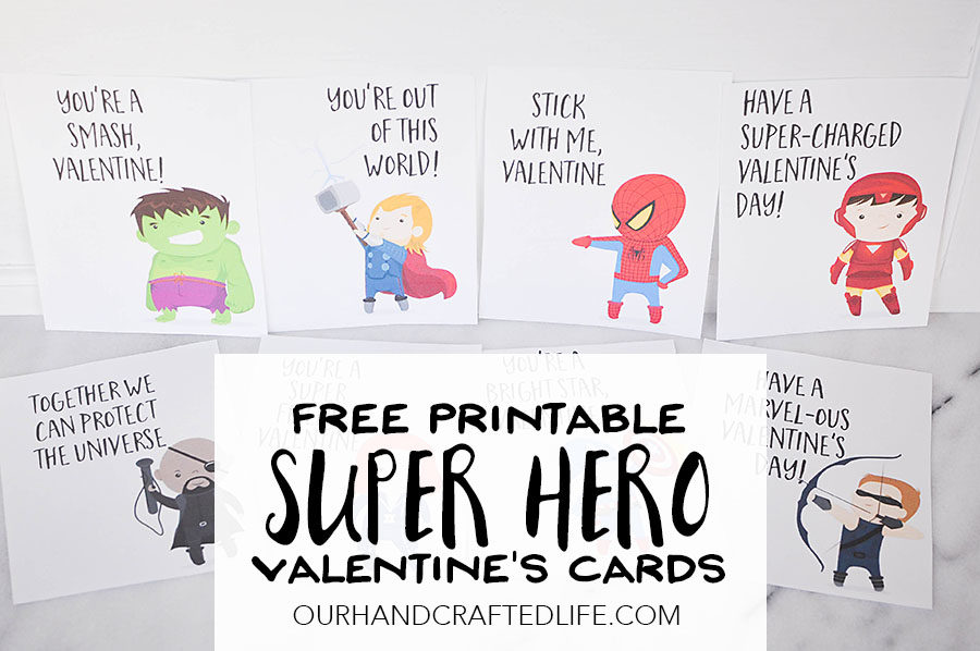 Marvel The Avengers Super Hero Valentines Day Cards | Our Handcrafted Life