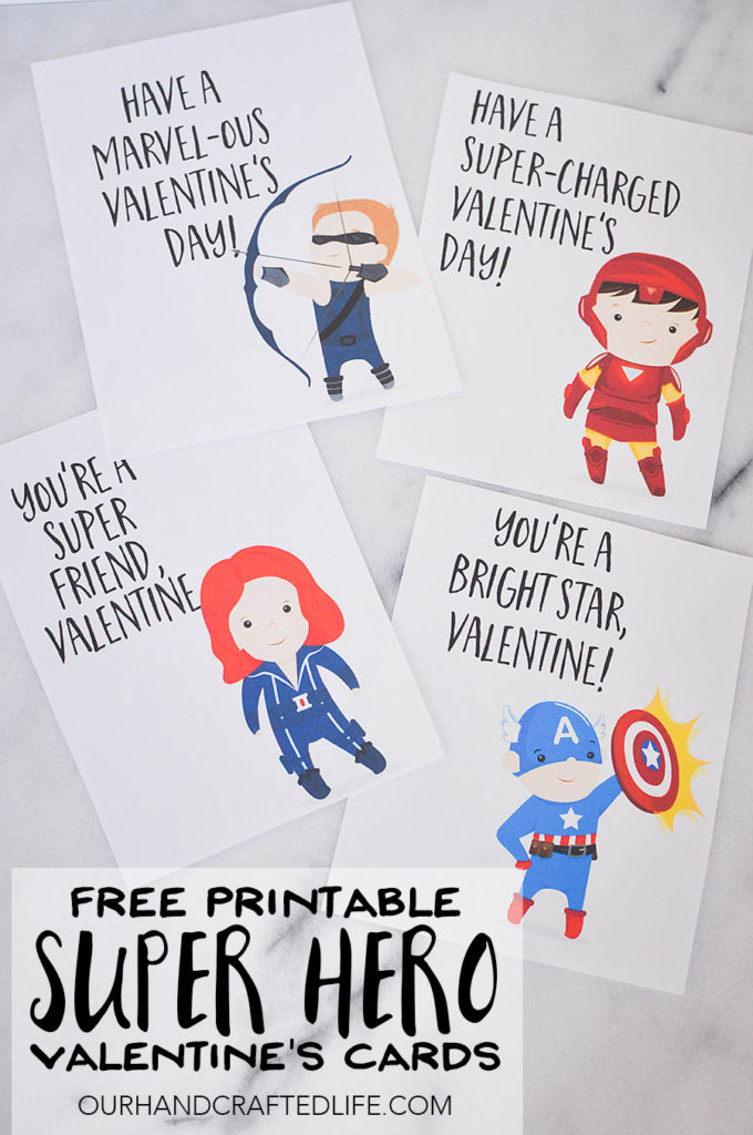 Marvel The Avengers Super Hero Valentines Day Cards | Our Handcrafted Life