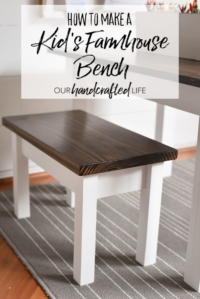 DIY Kid's Farmhouse Bench - Our Handcrafted Life