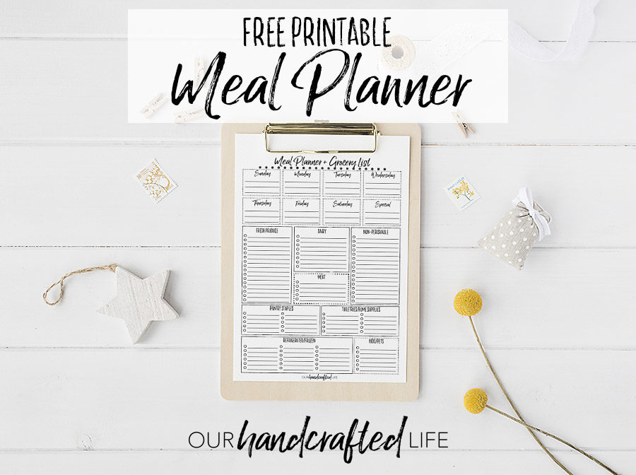 Meal and Menu Printable PDF Planner for Week and Month Editable Form Fields Productivity \u2013 Grocery Shopping List \u2013 Instant Download