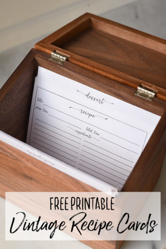 Free Printable Vintage Farmhouse Recipe Cards - Our Handcrafted Life