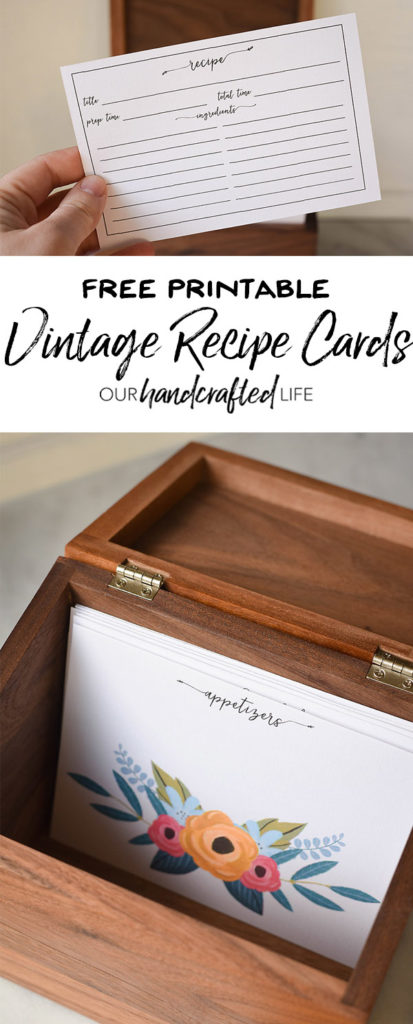Free Printable Farmhouse Style Vintage Recipe Cards - Our Handcrafted Life