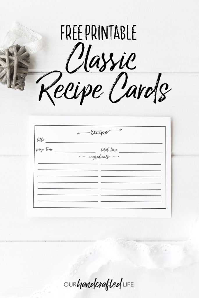 vintage recipe template