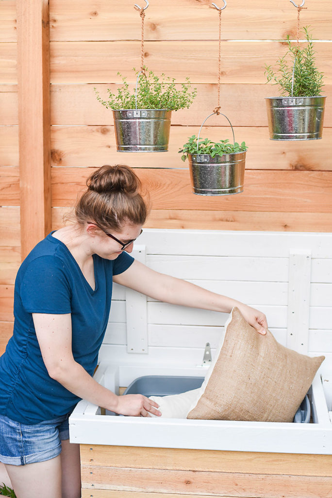 DIY Outdoor Storage Bench - Backyard Box with Hidden Storage - Our Handcrafted Life