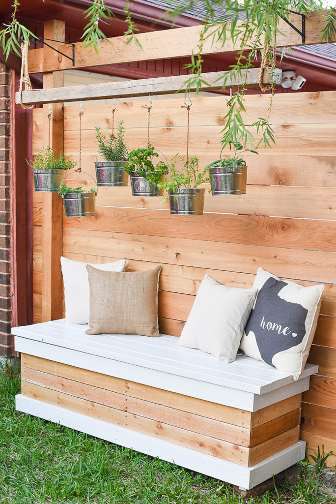 DIY Outdoor Storage Bench - Backyard Box with Hidden Storage - Our Handcrafted Life