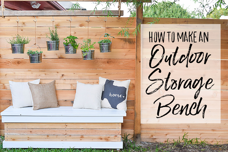 Outdoor Storage Bench - DIY Backyard Box with Hidden Storage - Our