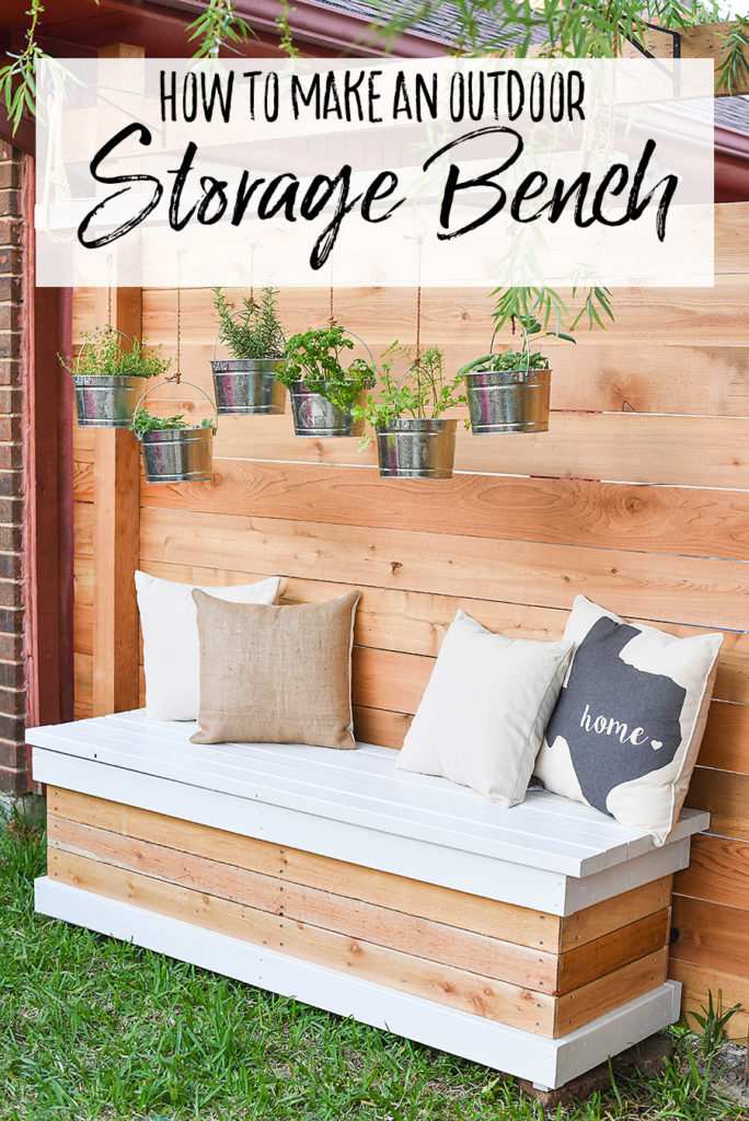 DIY Outdoor Storage Bench - Backyard Box with Hidden Storage - Our Handcrafted Life