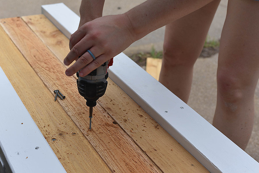 DIY Outdoor Storage Bench - Backyard Box with Hidden Storage - Our Handcrafted Life