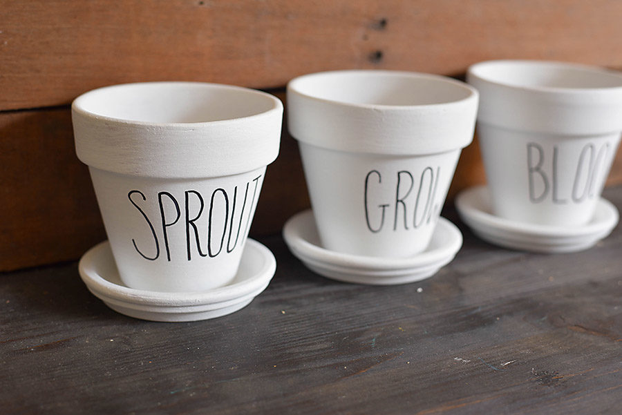 DIY Rae Dunn Inspired Flower Pots - Our Handcrafted Life