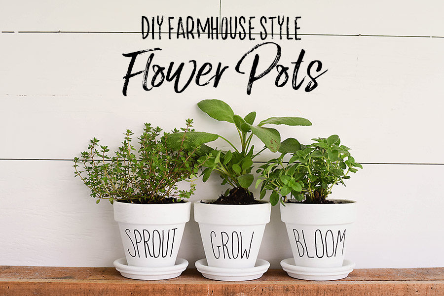 DIY Rae Dunn Inspired Flower Pots - Our Handcrafted Life