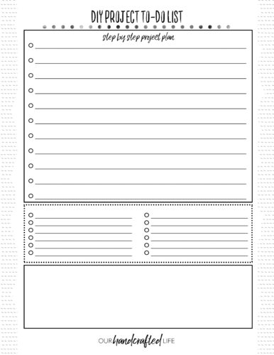 DIY Project To Do List Planner - Our Handcrafted Life