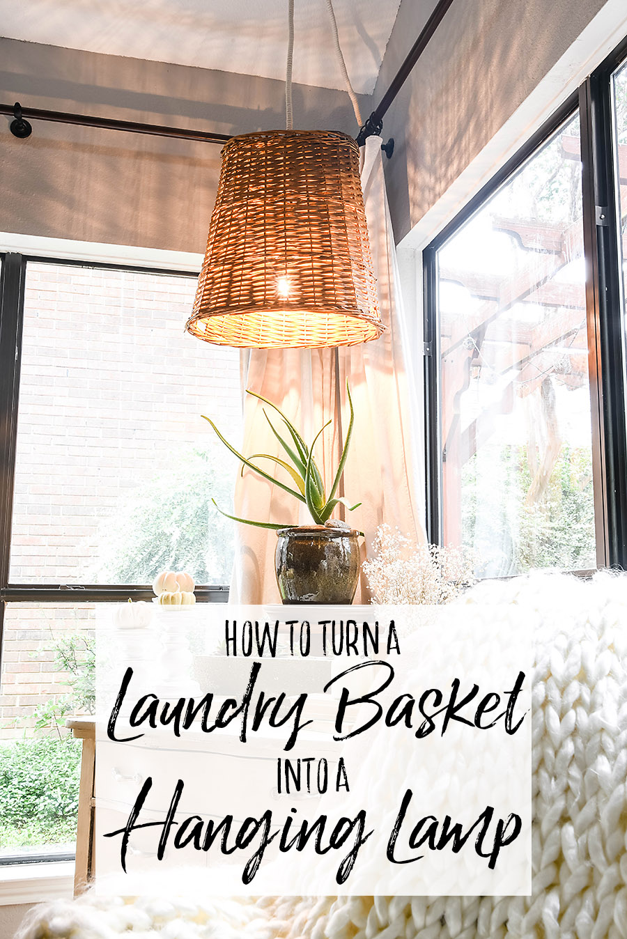 Laundry Basket Into A Hanging Lamp, How To Turn A Table Lamp Into Hanging Basket