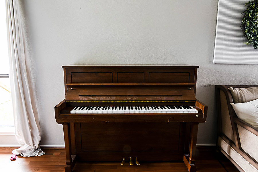 Living Room Renovation - Piano and Hymnal Wall Art Instillation - Our Handcrafted Life