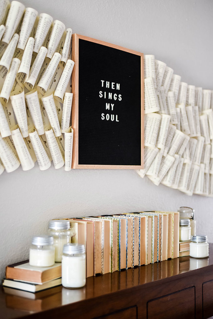 Living Room Renovation - Piano and Hymnal Wall Art Instillation - Our Handcrafted Life