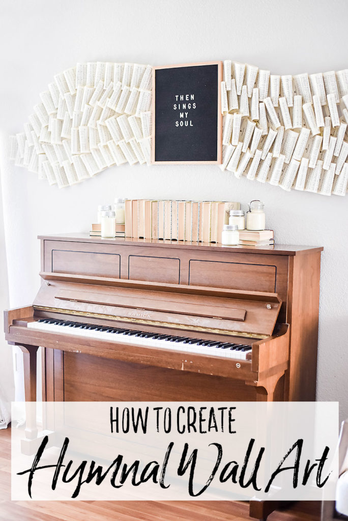 Living Room Renovation - Piano and Hymnal Wall Art Instillation - Our Handcrafted Life