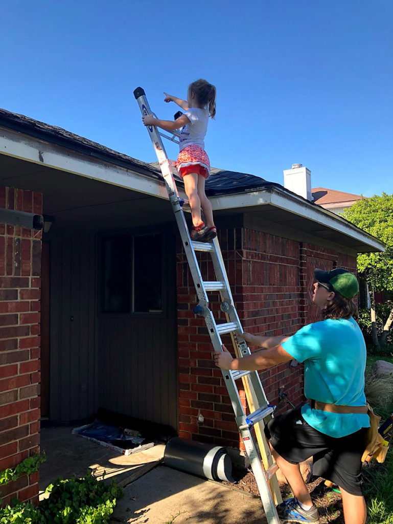Daughter and Dad - Replacing the Roof - Our Handcrafted Life