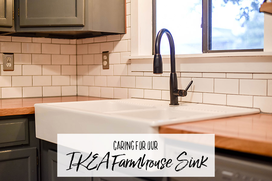 Tips for caring for a porcelain sink. Love the farmhouse sink and the  faucet with the pull-down sprayer!