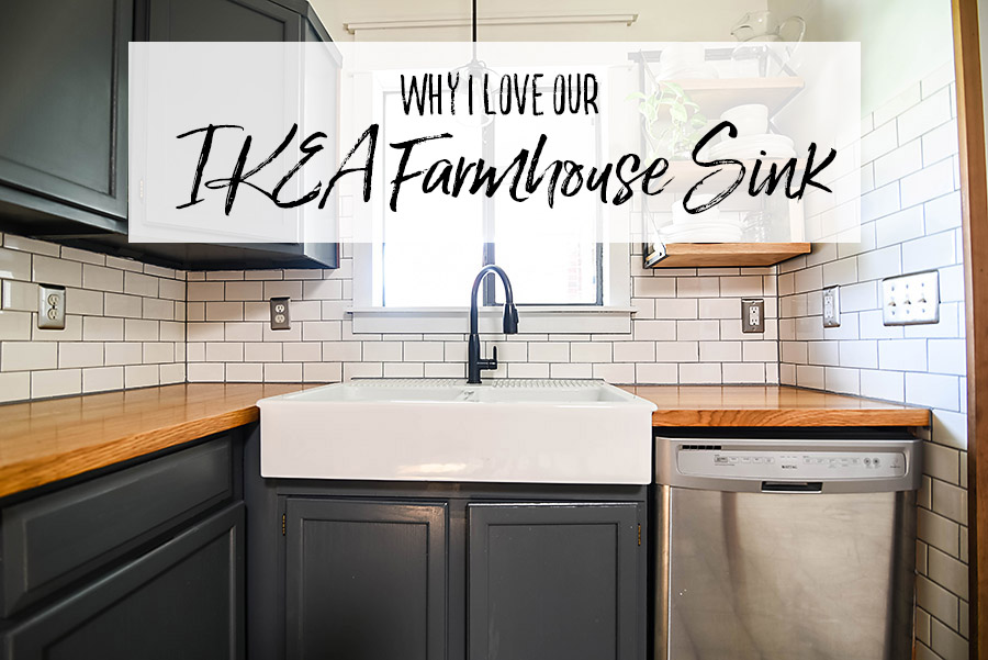 Why I Love Our Ikea Farmhouse Sink - Review of a Apron Front Double Basin Farmhouse Sink - Our Handcrafted Life