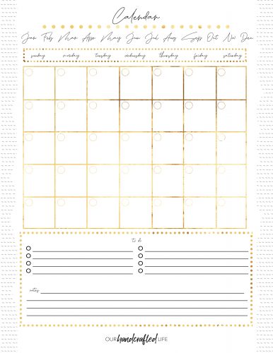 Monthly Calendar - Easy Goal Setting Planner - Gentle January - Our Handcrafted Life
