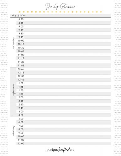 Daily Planner Hourly Time Block - Easy Goal Setting Planner - Gentle January - Our Handcrafted Life