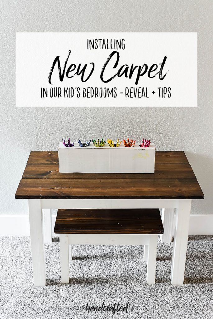 Installing New Grey Carpet in Our Kid's Bedrooms Reveal and Tips - Our Handcrafted Life Pinterest