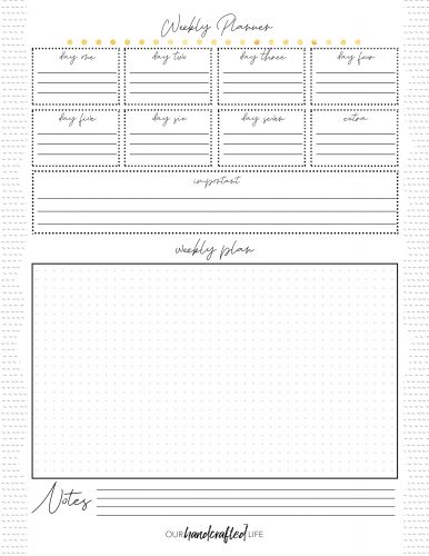 Weekly Planner - Easy Goal Setting Planner - Gentle January - Our Handcrafted Life